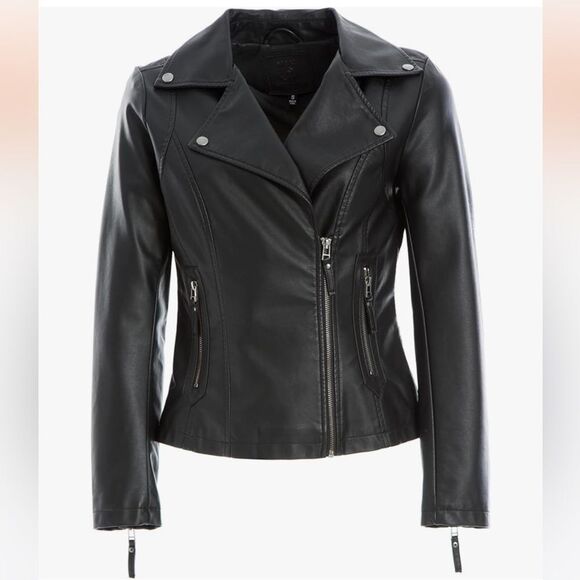 Max Studio Women's‎ Faux Leather Jacket Chocolate Large NWT in packaging - Picture 5 of 9